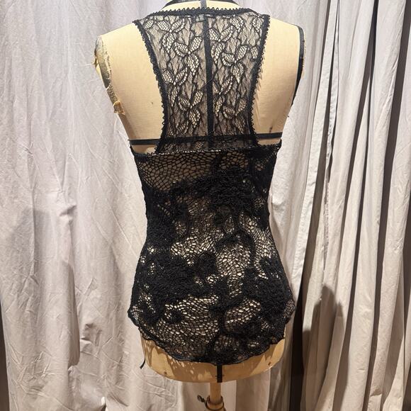 Ann Ferriday VTG. Stock Net Crochet Zipper Corset Tank S - Picture 3 of 5